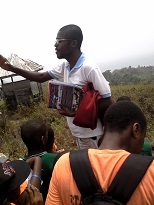 Geography teacher with students